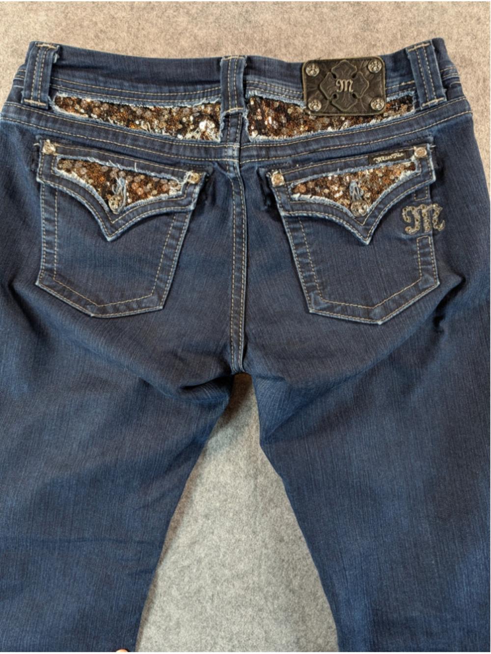 Miss Me Easy Bootcut Jeans Size 31 Mid Rise Dark Wash Embellished JE5731E2R